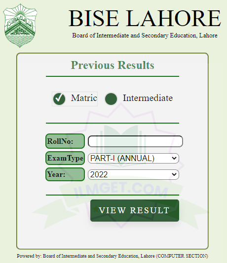 9th Class Result BISE Lahore Board 2023